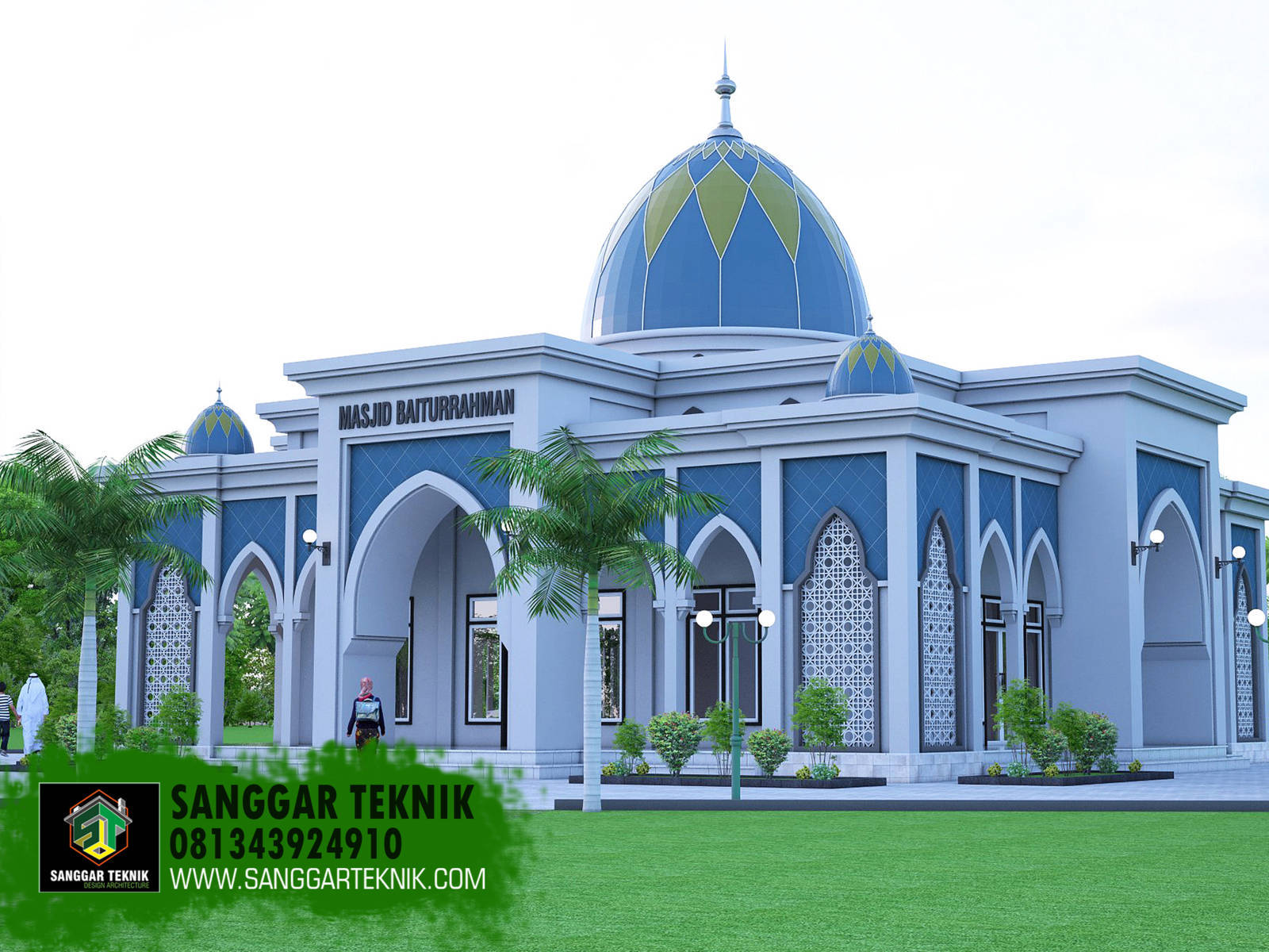  DESAIN  MASJID  MINIMALIS MODERN 15X15 1  LANTAI  TERMASUK 