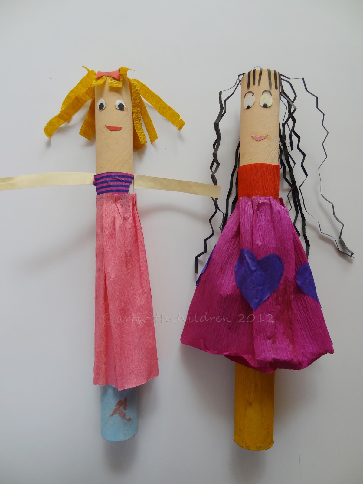 Cardboard tube puppets