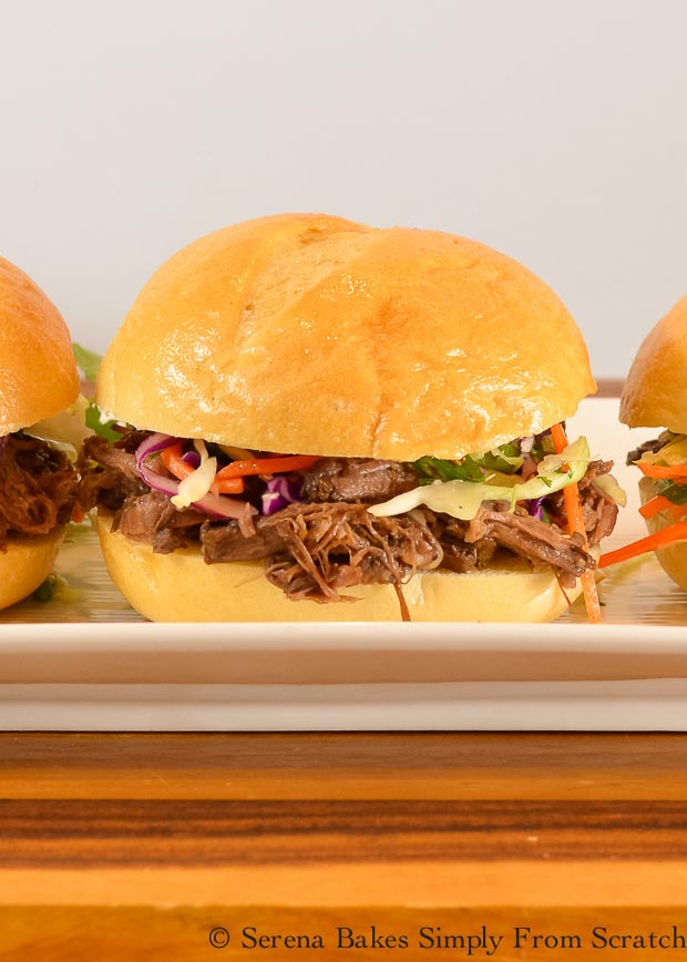 Slow Cooked Korean Pulled Beef Sliders with Slaw Serena Bakes Simply