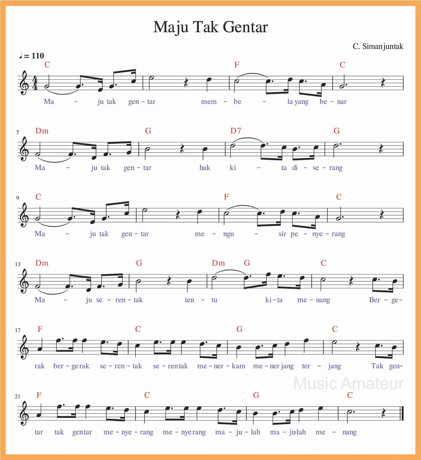 Not Angka Maju Tak Gentar Seputar Musik