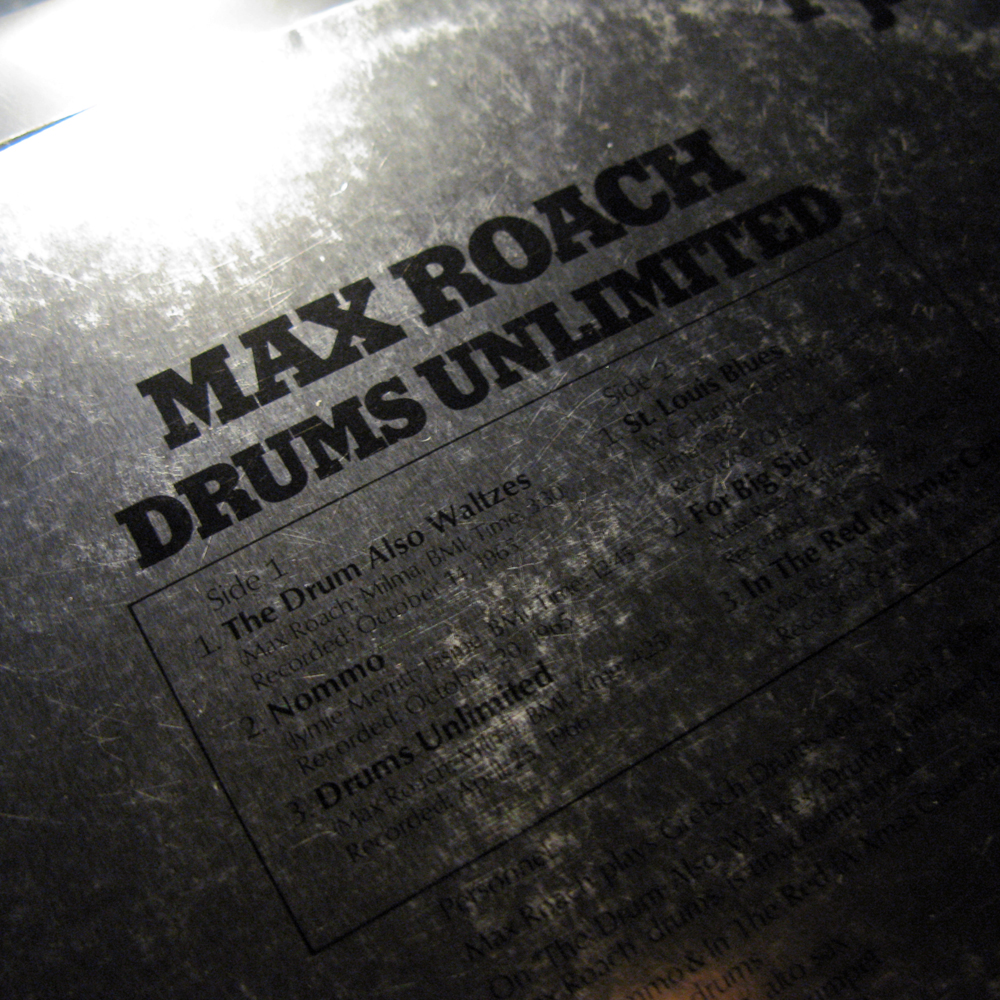 VINYL2496 Max Roach Drums Unlimited (That's Jazz 36) 1978 (2496.LP)