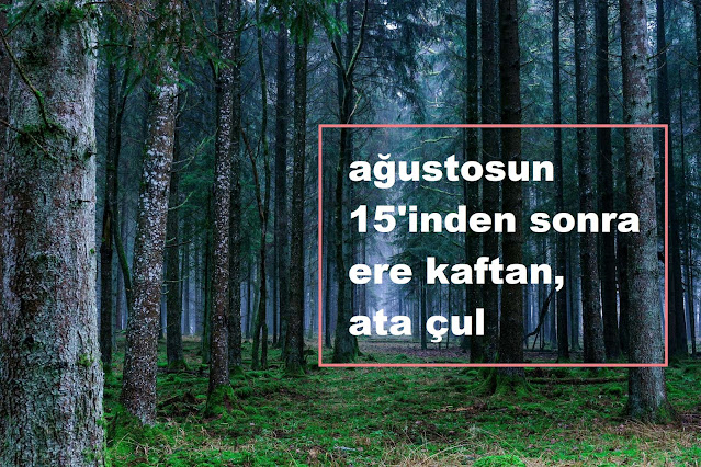 ağustosun 15'inden sonra ere kaftan, ata çul