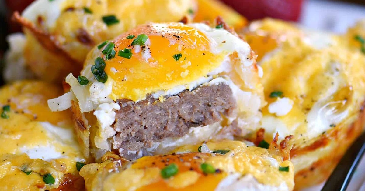 SAUSAGE AND EGG HASH BROWN CUPS food recipes drink favors