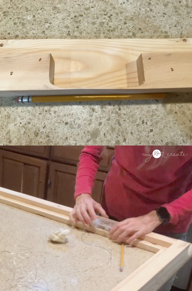 notching out wood to add a remote controlled LED Light to the picture frame