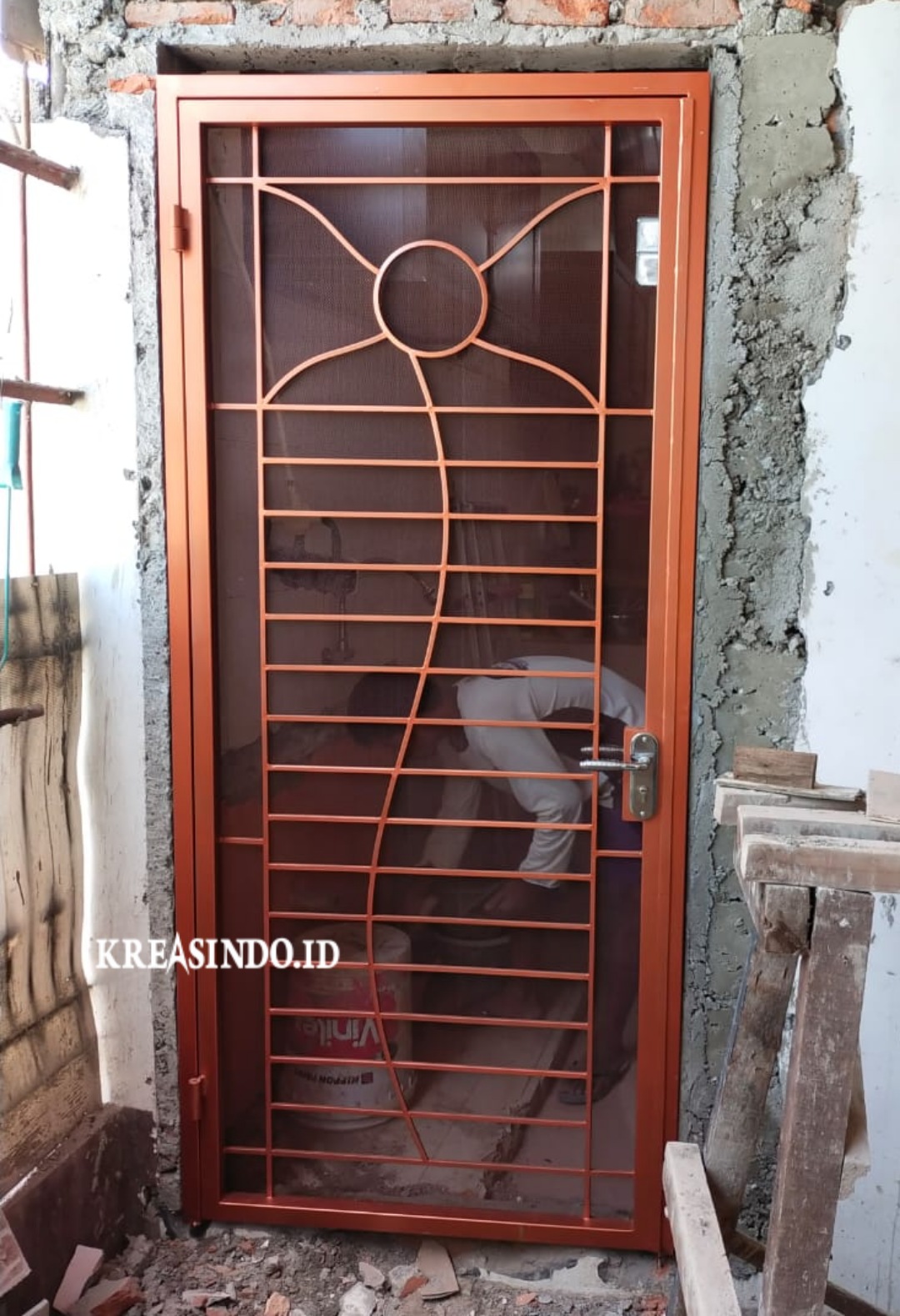 Pintu Kawat Nyamuk Besi Cantik pesanan Bpk Aris di Pondok Gede Bekasi