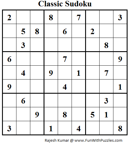 Classic Sudoku (Fun With Sudoku #49)