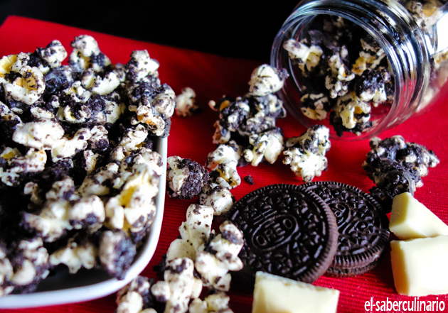 Cómo hacer Palomitas de Oreo y Chocolate Blanco