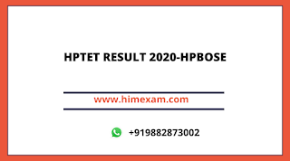 HPTET RESULT 2020-HPBOSE