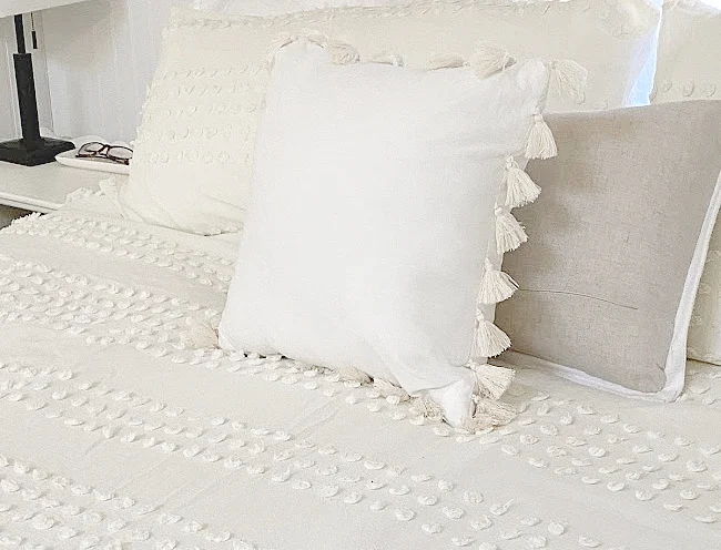 chenille dot creamy ivory bed set