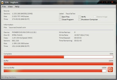 Panduan Lengkap Membuat Bootable Windows DVD Dengan ImageBurn