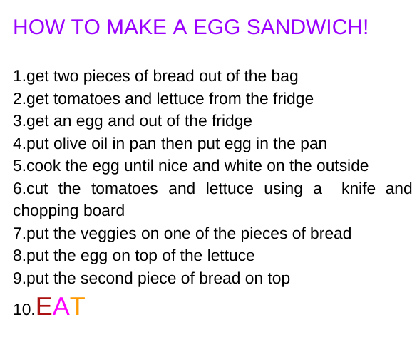 Adele@South Hornby Primary: how to make an egg sandwich