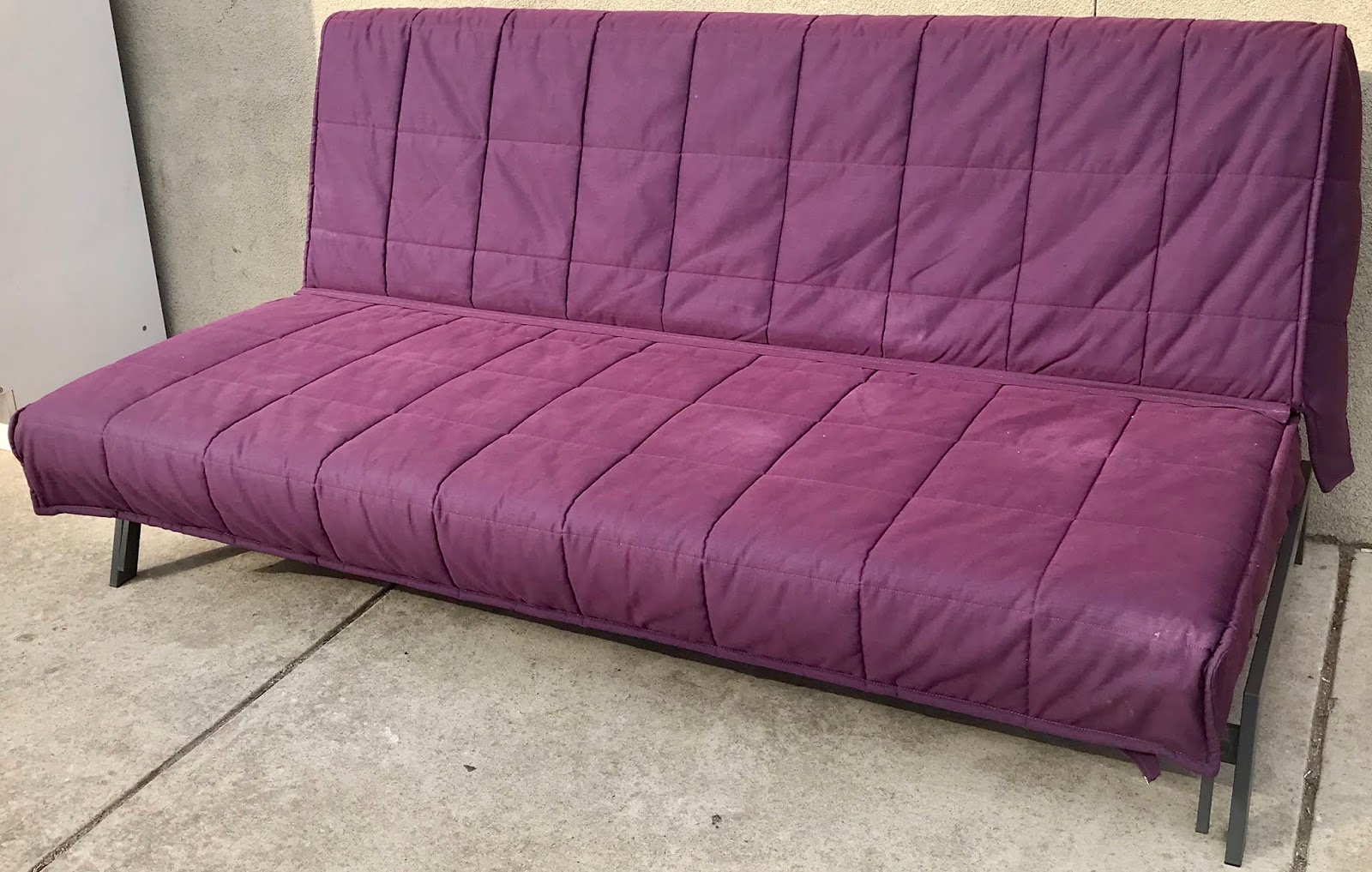 Uhuru Furniture & Collectibles 471336 Futon with Purple Slipcover