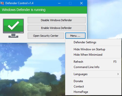 Disabilita Windows Defender in modo permanente su Windows 10