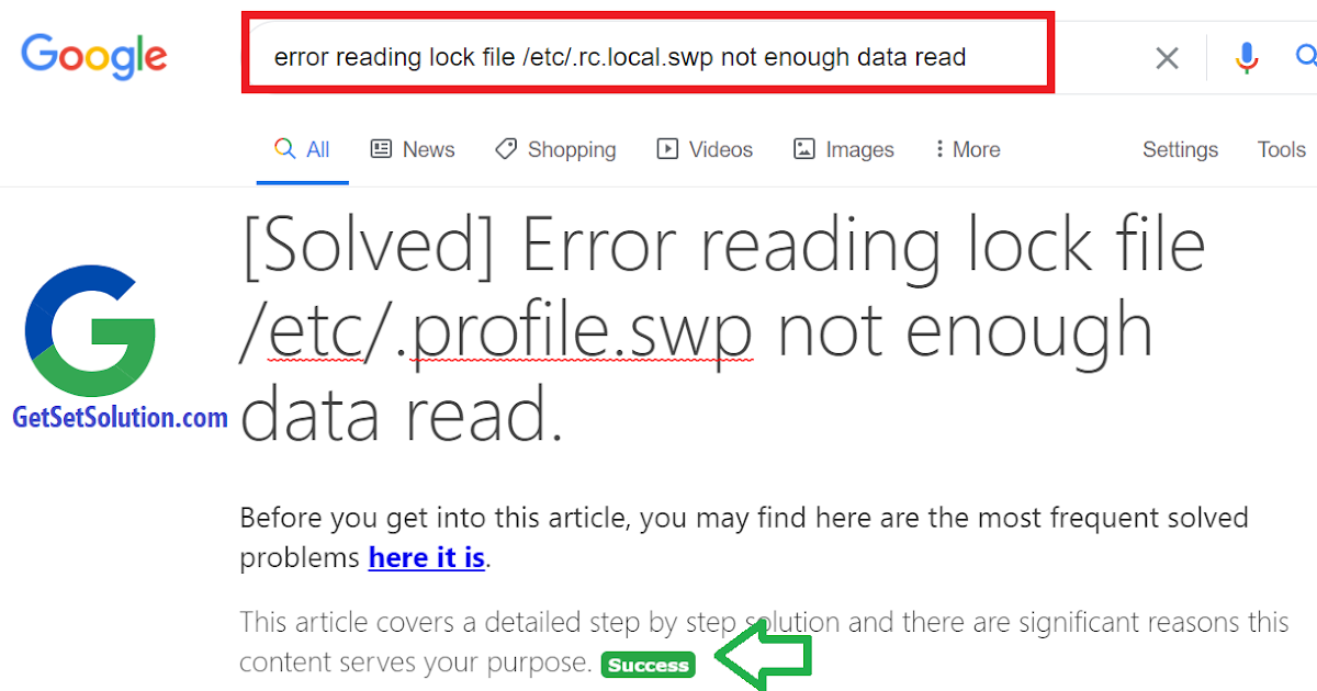 [Solved] + Error reading lock file /etc/.profile.swp not enough data read