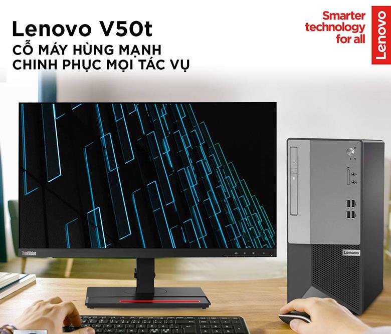 Máy tính để bàn Lenovo V50t-11ED003CVN (Core i7-10700/8GB RAM/256GB SSD/DVDRW/WL+BT/Win10)