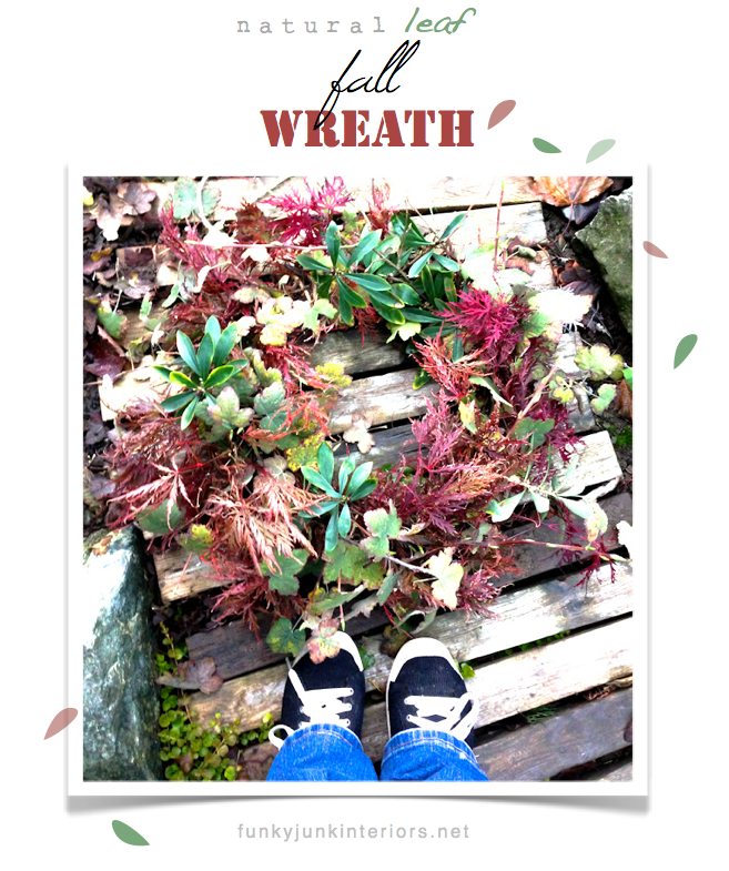 Learn how to create a natural leaf fall wreath.. straight off the tree! Shares what to use for a base and how to attach. Click to full tutorial.