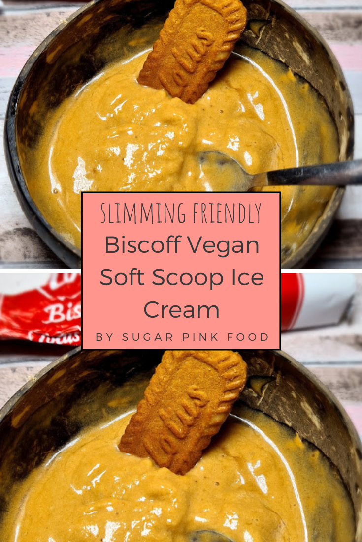 Vegan Biscoff Soft Scoop Ice Cream Slimming Recipe Sugar Pink Food