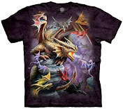 Dragon Flight Clan Legendary Magical The Mountain Fantasy เสื้อยืดผ้าฝ้าย SM