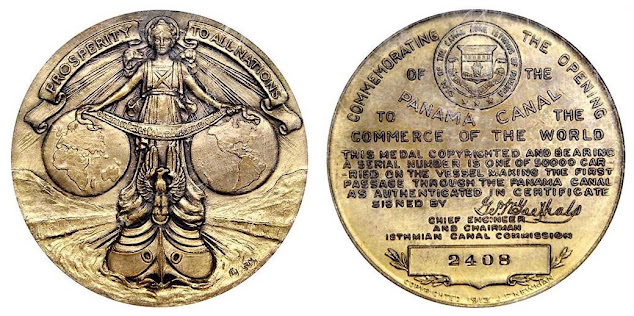 Medalla Viaje Inaugural Canal de Panamá