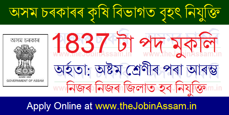 Assam Agriculture Department Recruitment 2021