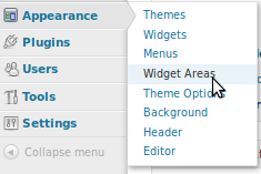 WooSidebars widget areas in Wordpress