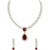 Zaveri Pearls Sparkling Solitaire Ruby Necklace Set For Women at worth Rs.1290 at Rs.250