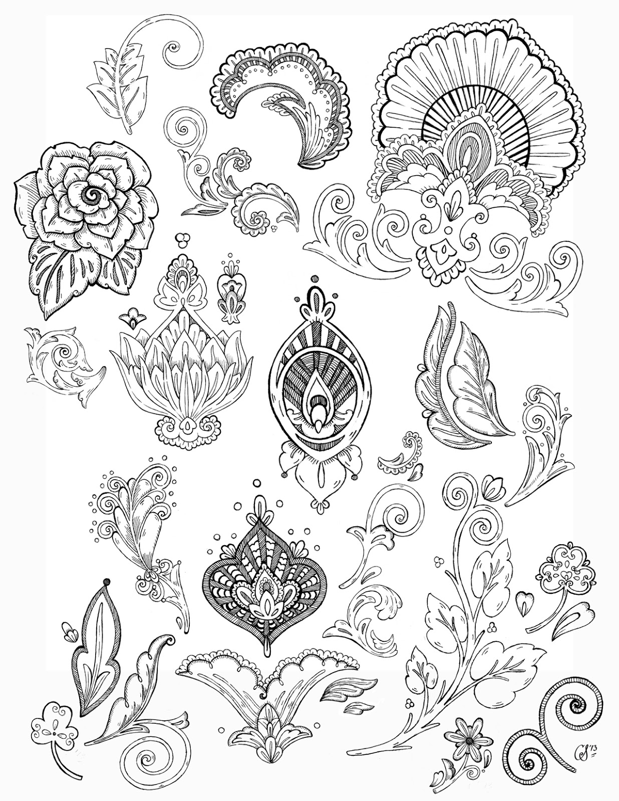 Christina Skapriwsky Illustration: Pen and Ink Florals