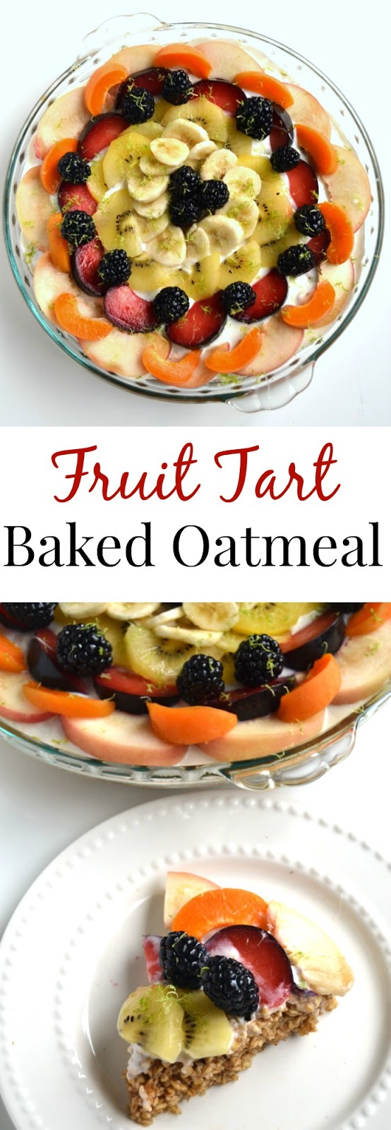 This Fruit Tart Baked Oatmeal is so easy to make, reheats well and is a healthy take on your favorite fruit tart or fruit pizza. Customize with your favorite fruit! www.nutritionistreviews.com