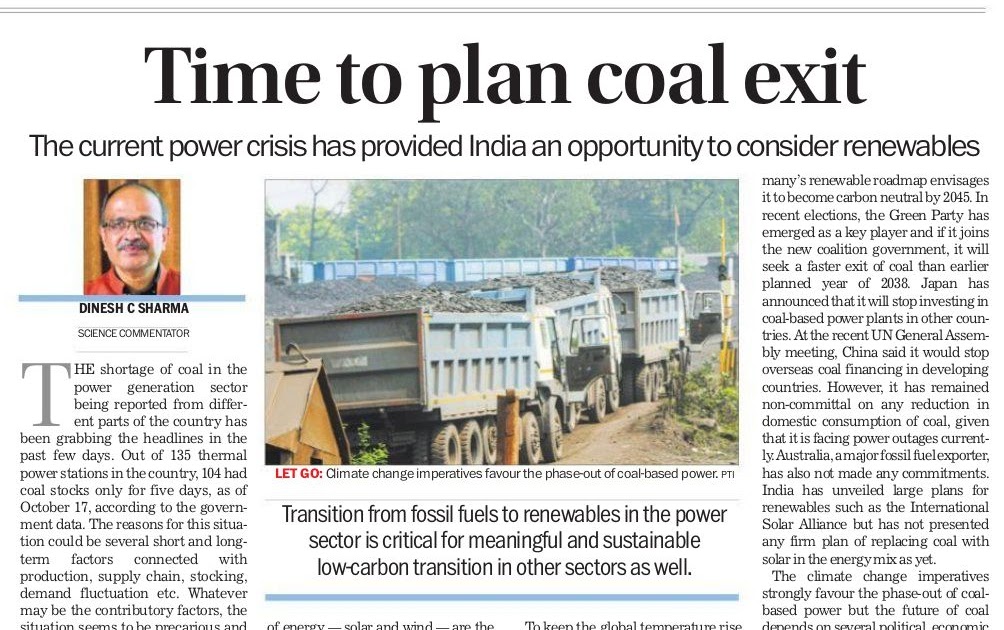Time To Plan For Coal Exit