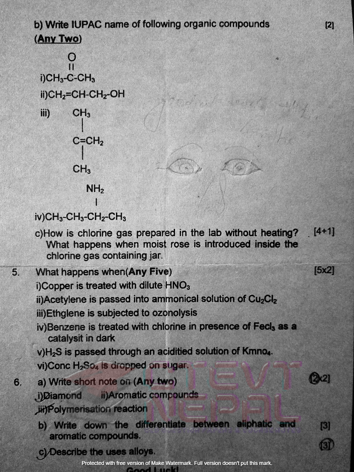 Engineering Chemistry II 2nd Semester Questions Papers CTEVT