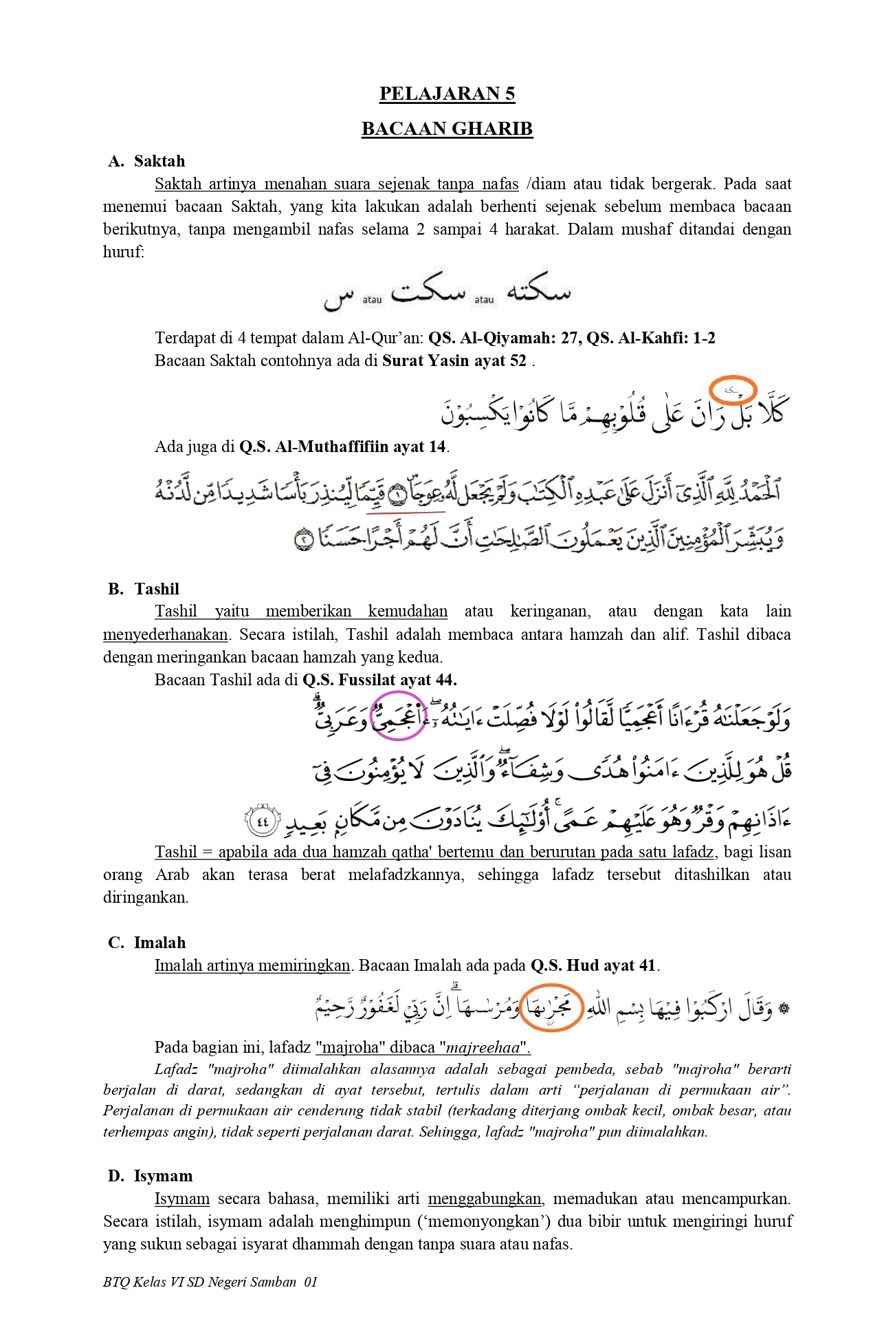 MATERI PAI DAN BTQ SD KURIKULUM 2013