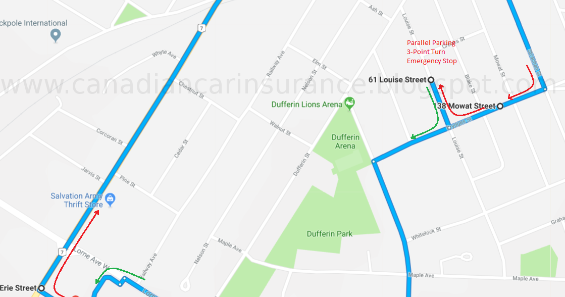 Stratford G2 Road Test Route 2 Maps