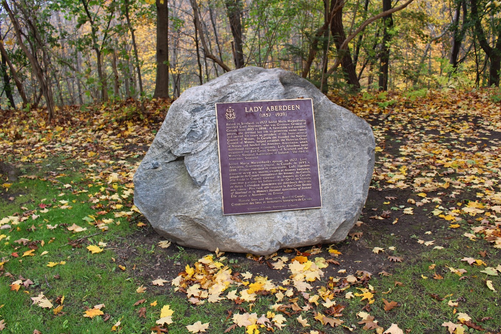 Memorials in Ottawa Lady Aberdeen Memorial Plaque