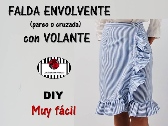 FALDA ENVOLVENTE CON VOLANTE. Falda pareo o cruzada. DIY muy FÁCIL