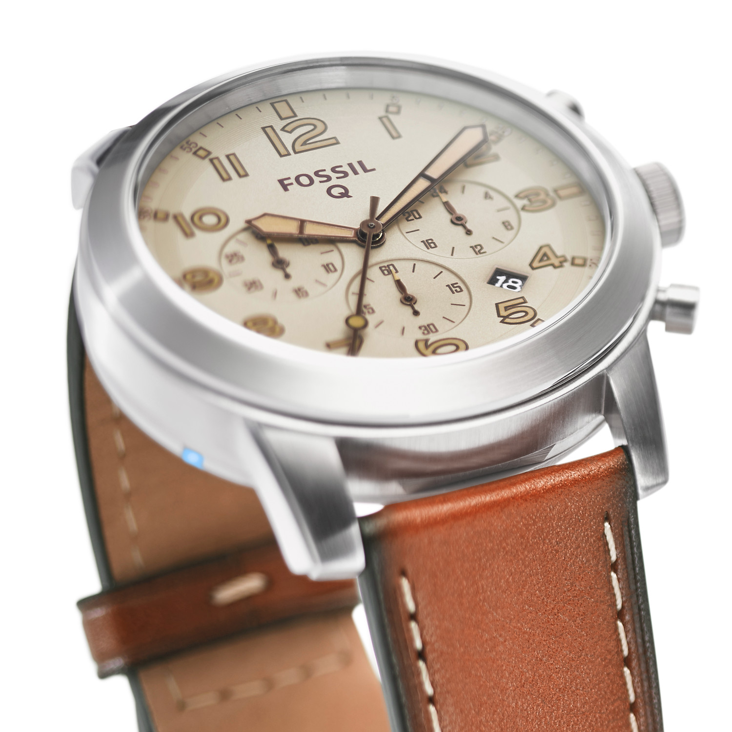 FOSSIL Q54 PILOT LIGHT BROWN LEATHER SMARTWATCH | Jam Tangan Fossil
