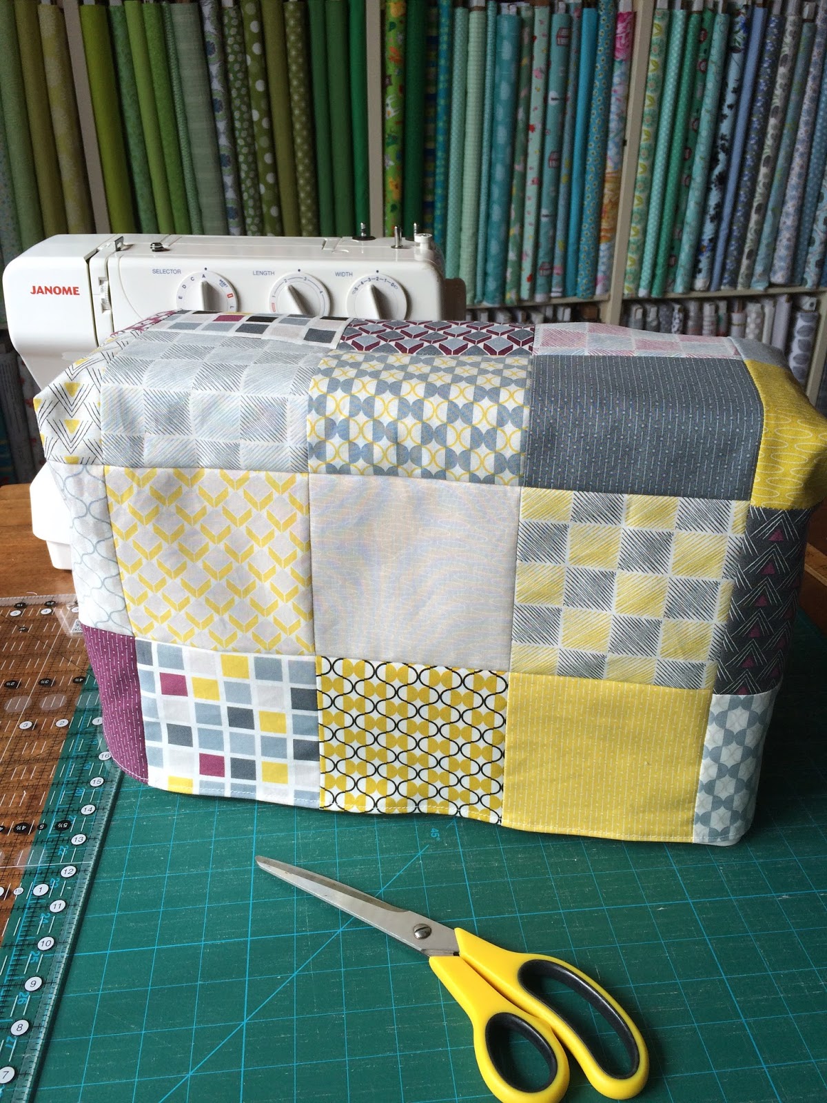 A Patchwork Sewing Machine Cover Butterfly Bright