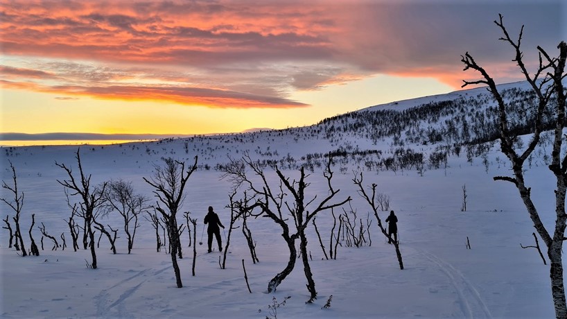 Kaldoaivi hiihtovaellus eräopas Saamelaisalueen koulutuskeskus Tsuomasjärvi