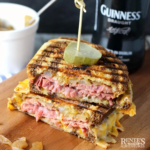 Corned Beef Panini with Caramelized Guinness Onions