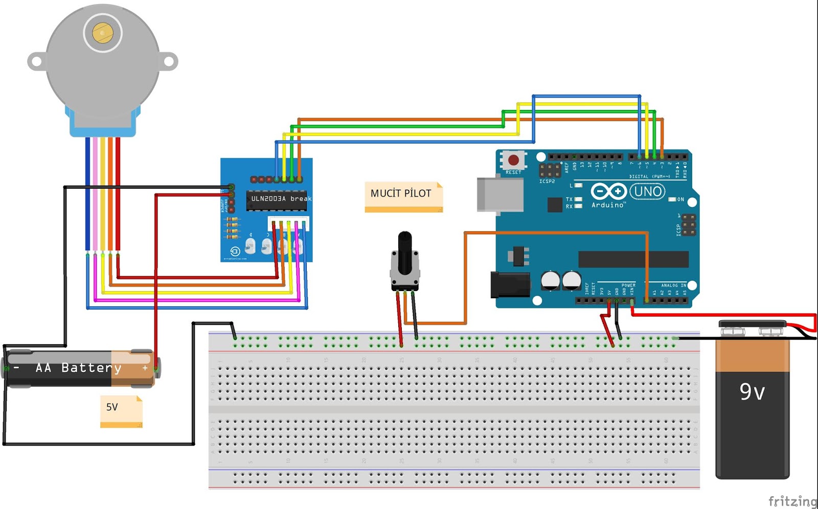 Arduino ile 28BYJ-48 Step Motor Kullanımı, Potansiyometre ile Hız ve ...