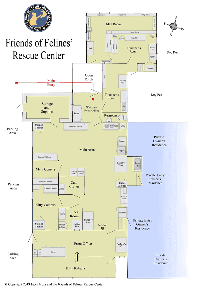 Friends of Felines' Rescue Center: Building Layout