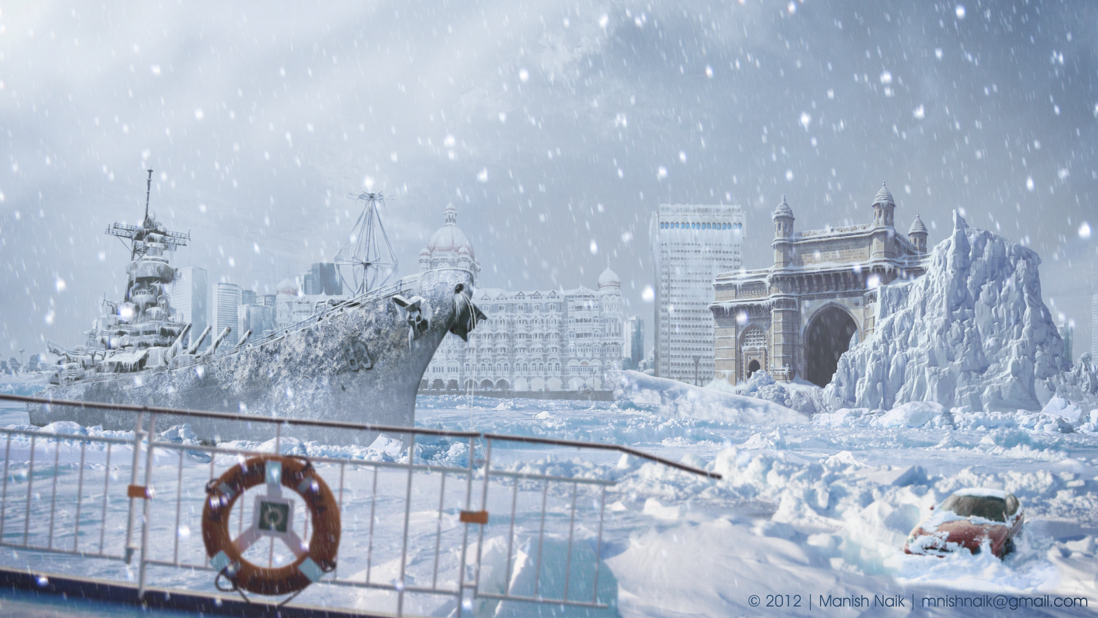 mnishnaik Mumbai city matte painting