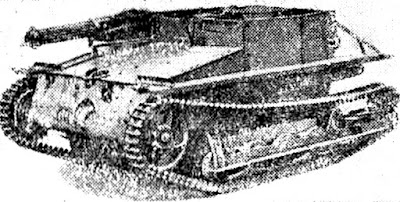 Одной из наиболее распространенных боевых машин в Англии является танкетка "Карден-Ллойд". Вооружена она одним пулеметом. Скорость ее - 45 км в час