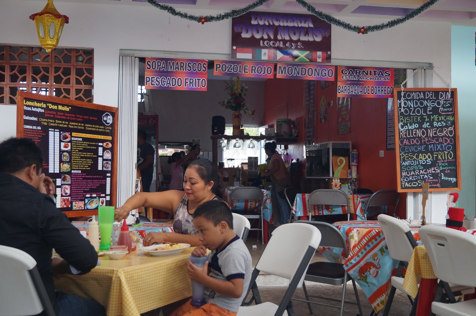 While eating wonderful food in Cozumel