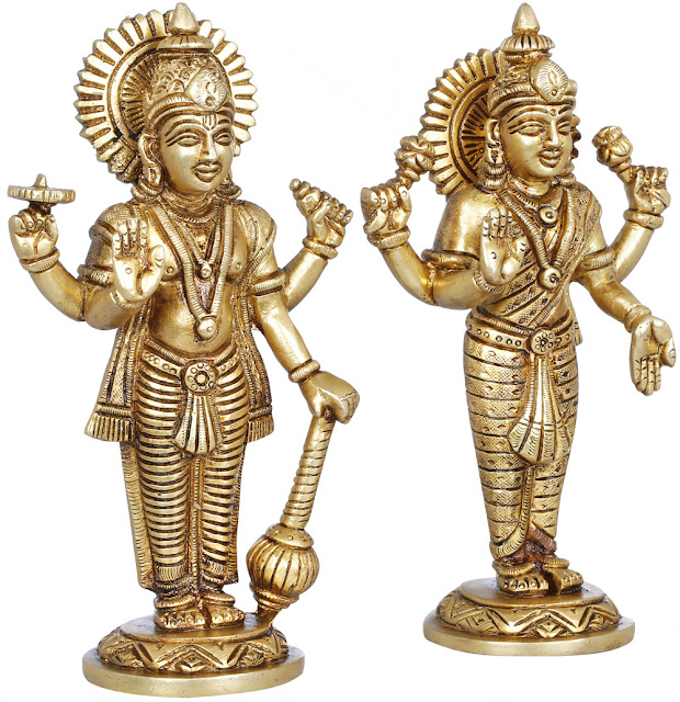 Lord Vishnu and Lakshmi Sculptures