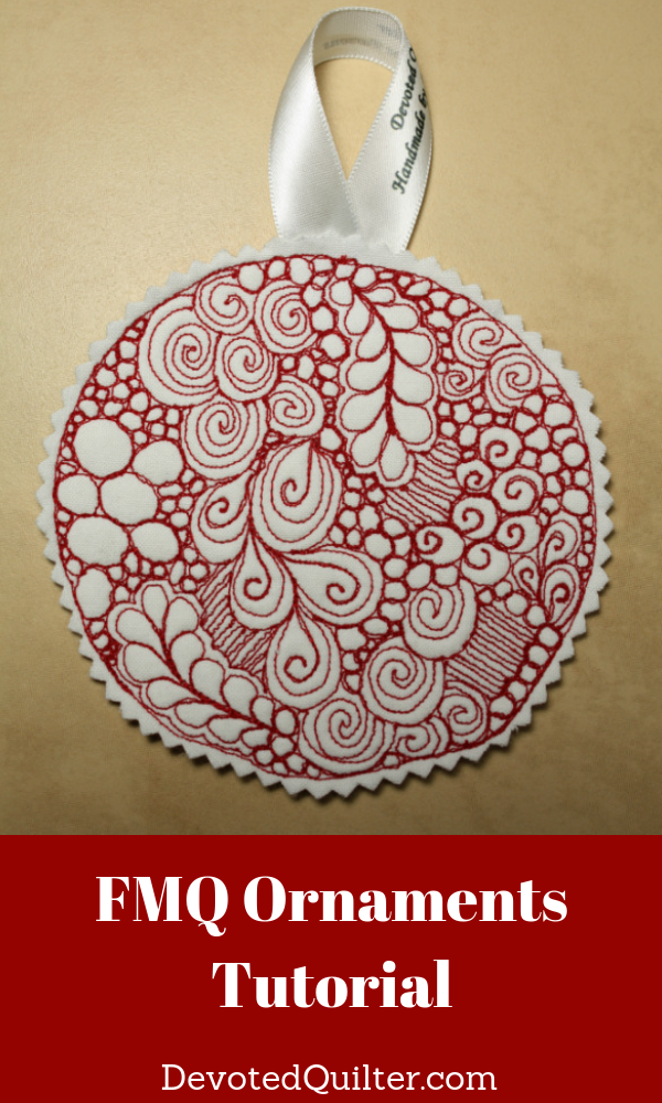 "Free Motion Quilted Ornament" is a Free Christmas Quilted Ornament designed by Leanne from Devoted Quilter!
