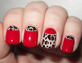 Zoendout Nails: Sassy and Classy Red Leopard half moons