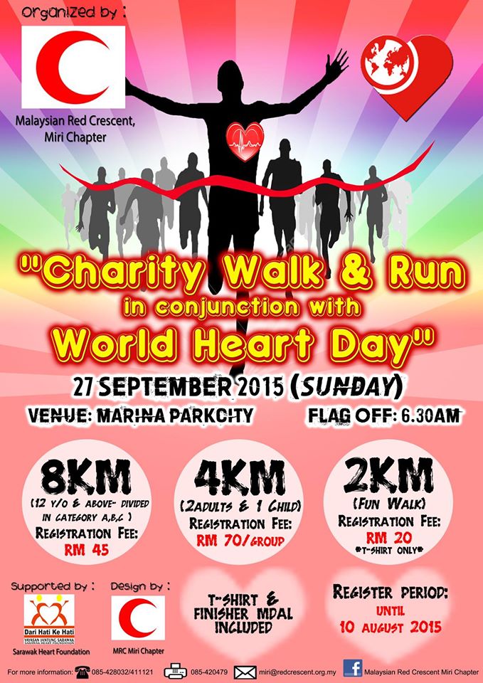 runnerific charity walk run for world heart day 2015 charity walk flyer