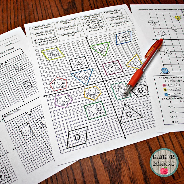Math in Demand: Transformations Activity (Capture the Dots) Reflections