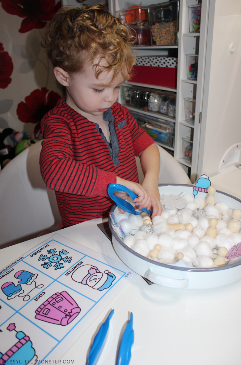 Winter Sensory Bin for Toddlers - My Bored Toddler