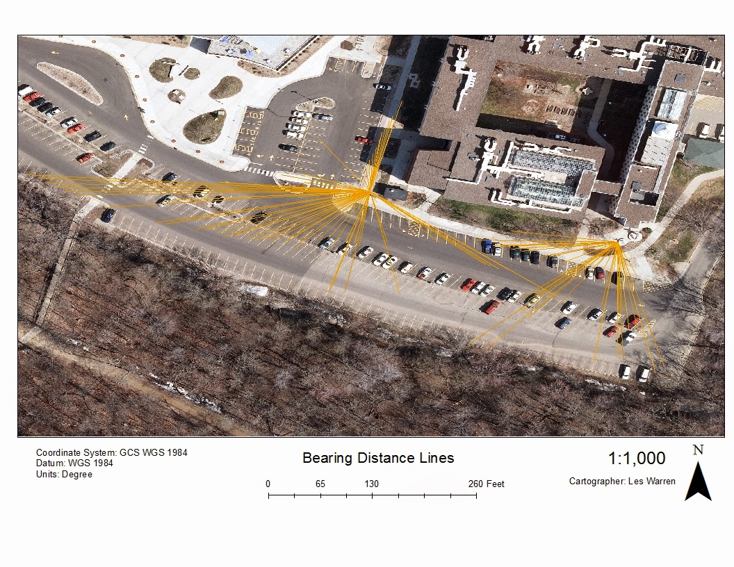Geography 336- Geospatial Field Methods : Exercise #9: Distance Azimuth